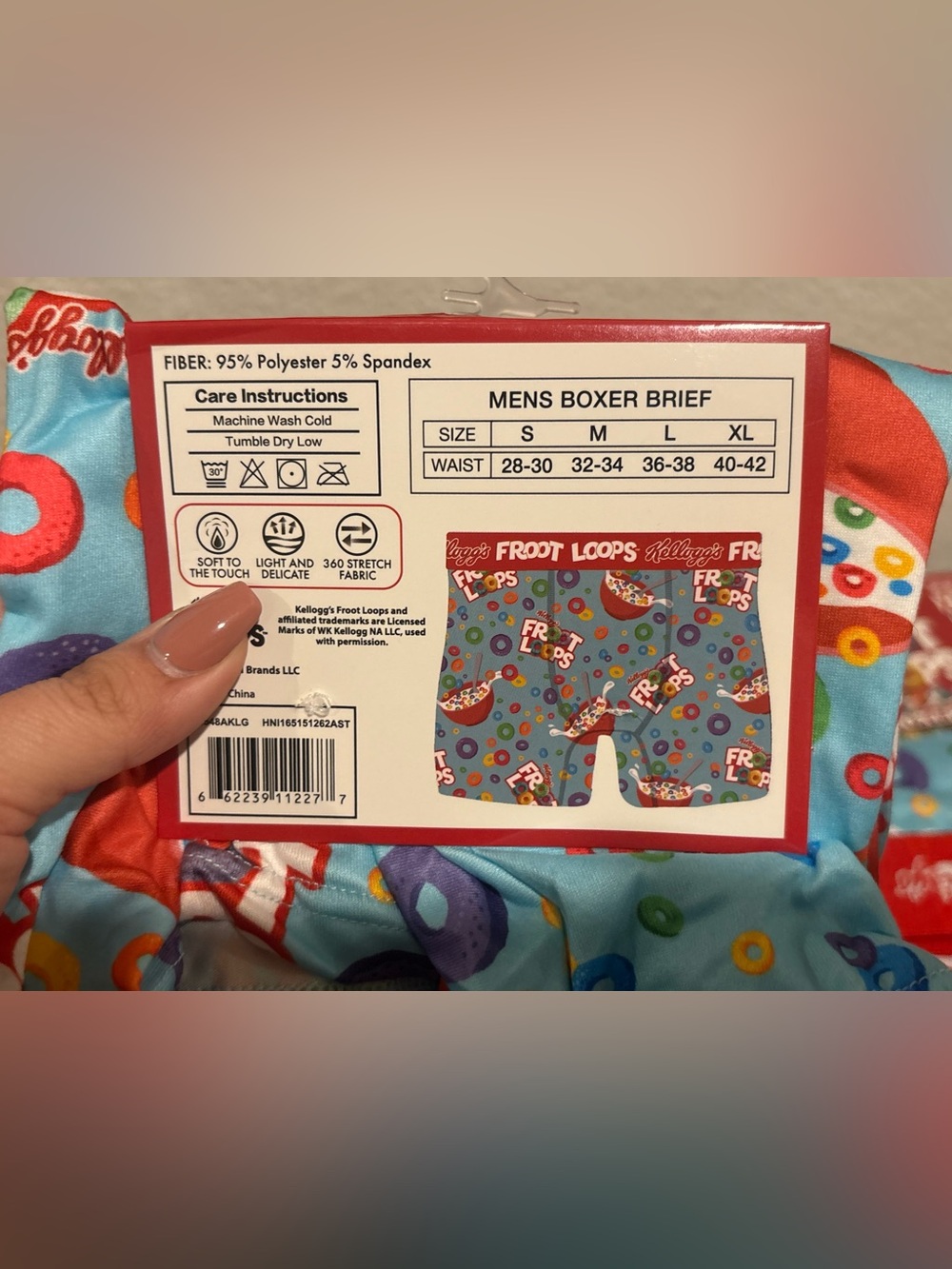 Froot Loops Men's Boxer Briefs - Light Blue with Red Waistband - Picture 3 of 3